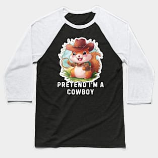 Funny Cowboy Squirrel Baseball T-Shirt